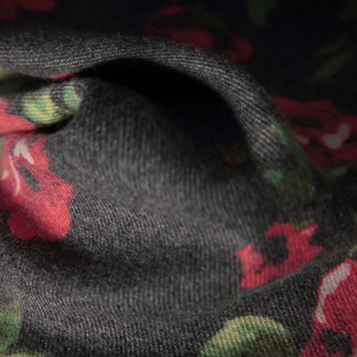Écharpe enveloppante confortable pour l'automne et l'hiver Buddha Stones et fleurs de roses tibétaines