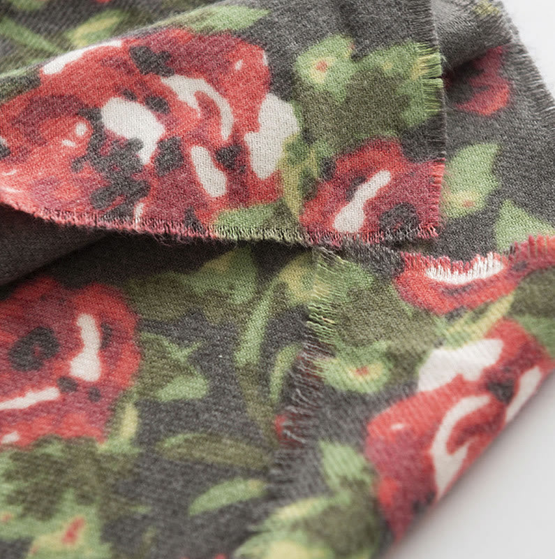 Écharpe enveloppante confortable pour l'automne et l'hiver Buddha Stones et fleurs de roses tibétaines  - image 19