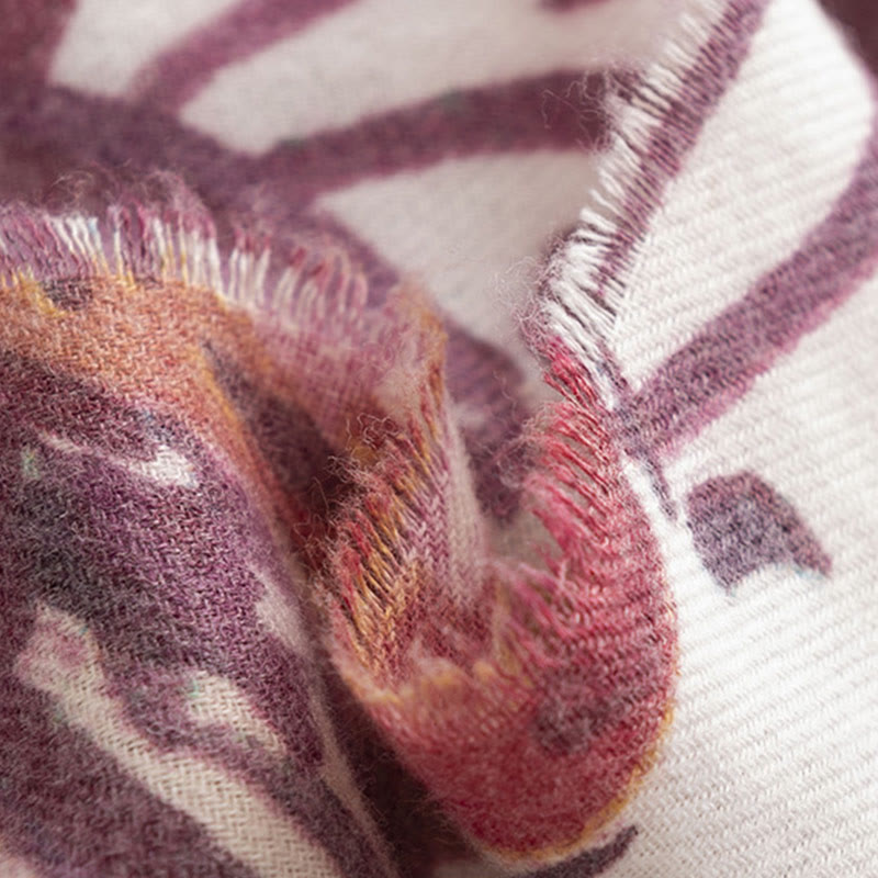 Écharpe douce à imprimé floral coloré tibétain Buddha Stones pour l'automne et l'hiver - image 19