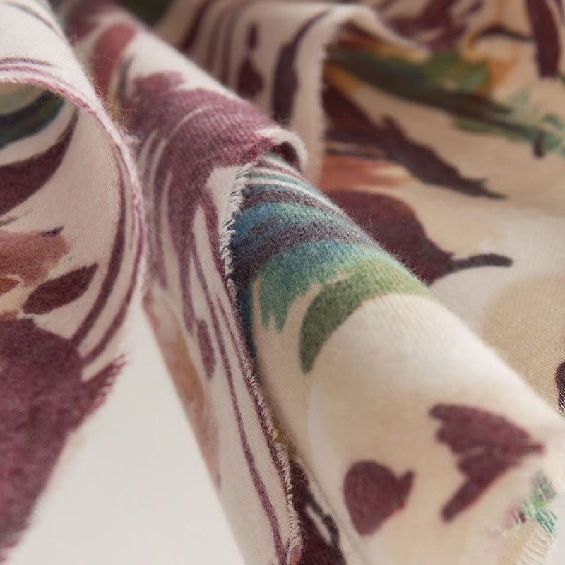 Écharpe douce à imprimé floral coloré tibétain Buddha Stones pour l'automne et l'hiver - image 16