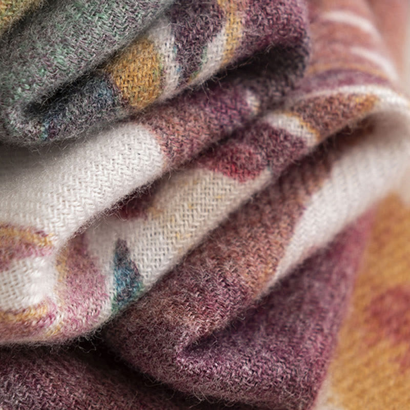 Écharpe douce à imprimé floral coloré tibétain Buddha Stones pour l'automne et l'hiver - image 17