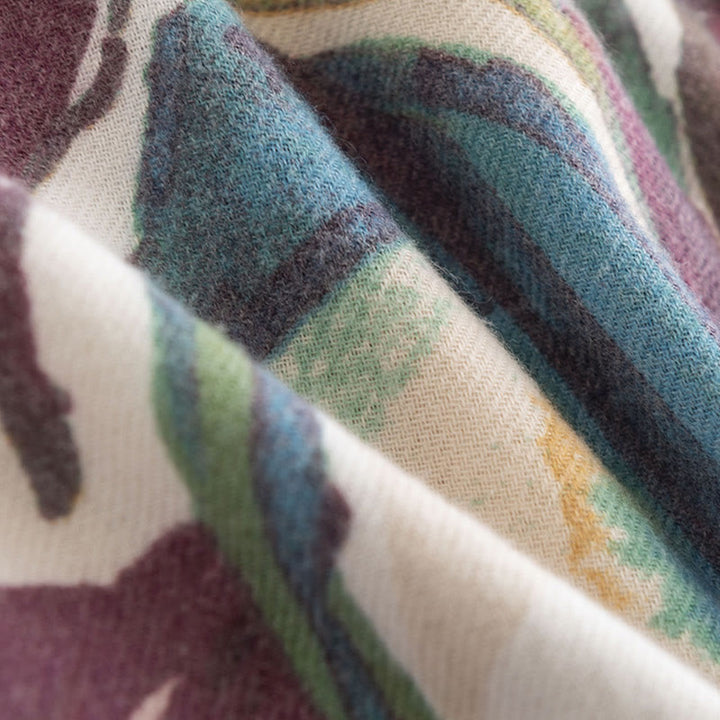 Écharpe douce à imprimé floral coloré tibétain Buddha Stones pour l'automne et l'hiver - image 11