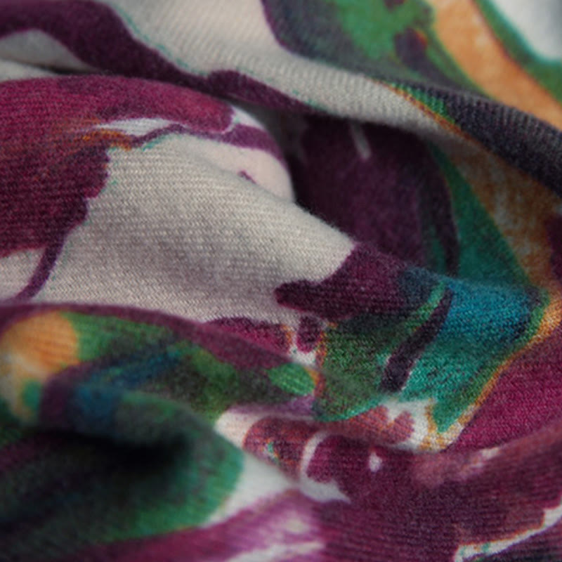 Écharpe douce à imprimé floral coloré tibétain Buddha Stones pour l'automne et l'hiver - image 9