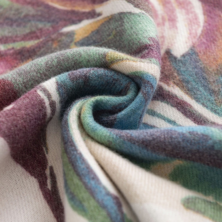 Écharpe douce à imprimé floral coloré tibétain Buddha Stones pour l'automne et l'hiver - image 18