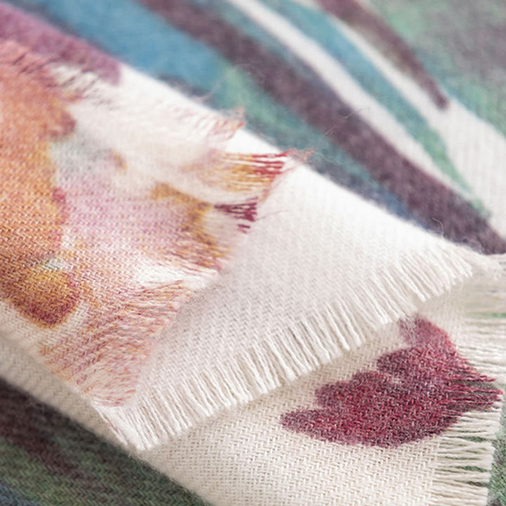 Écharpe douce à imprimé floral coloré tibétain Buddha Stones pour l'automne et l'hiver - image 20