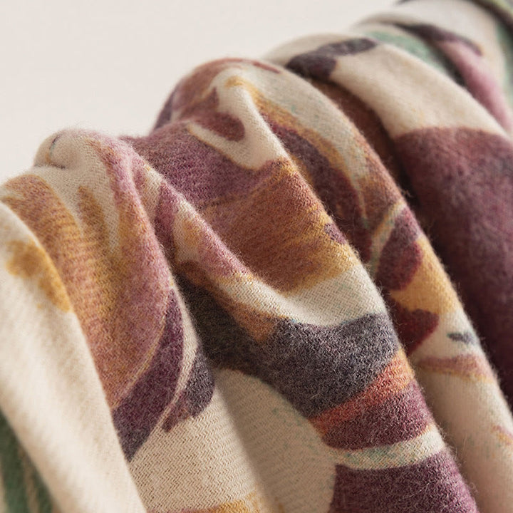 Écharpe douce à imprimé floral coloré tibétain Buddha Stones pour l'automne et l'hiver - image 15