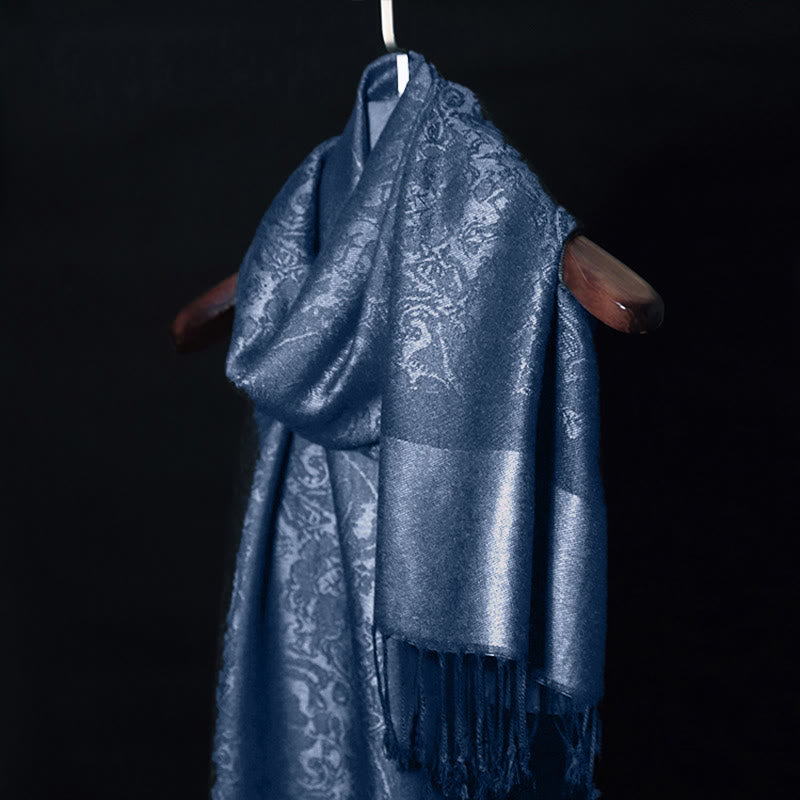 Châle tibétain en jacquard à pompons et Buddha Stones , idéal pour le printemps, l'automne et l'hiver. Écharpe chaude et confortable. - image 12