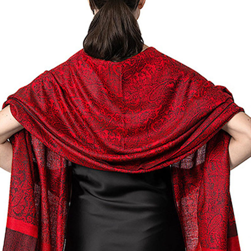 Châle tibétain en jacquard à pompons et Buddha Stones , idéal pour le printemps, l'automne et l'hiver. Écharpe chaude et confortable. - image 25
