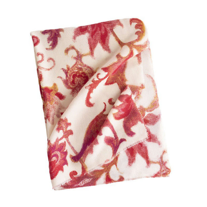 Châle imprimé fleur rouge tibétain Buddha Stones automne hiver doux écharpe chaude - image 17