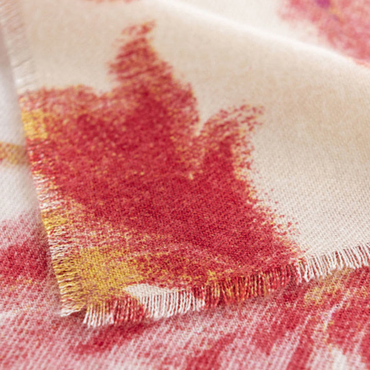 Châle imprimé fleur rouge tibétain Buddha Stones automne hiver doux écharpe chaude - image 13