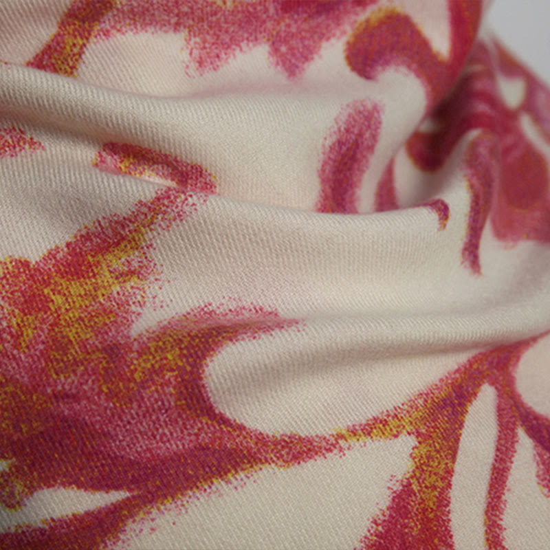 Châle imprimé fleur rouge tibétain Buddha Stones automne hiver doux écharpe chaude - image 11