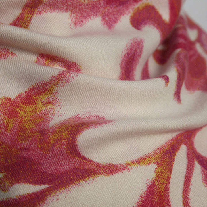 Châle imprimé fleur rouge tibétain Buddha Stones automne hiver doux écharpe chaude - image 11