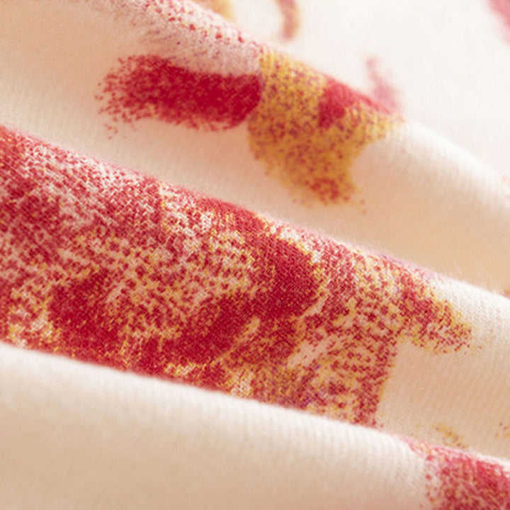 Châle imprimé fleur rouge tibétain Buddha Stones automne hiver doux écharpe chaude - image 14