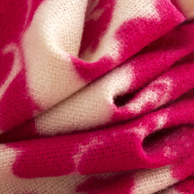 Écharpe enveloppante douce et chaude avec Buddha Stones et branches de fleurs de rose tibétaines - image 6