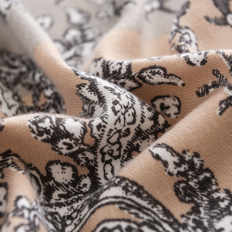 Écharpe enveloppante douce et chaude avec imprimé ethnique tibétain et Buddha Stones pour l'automne et l'hiver - image 5