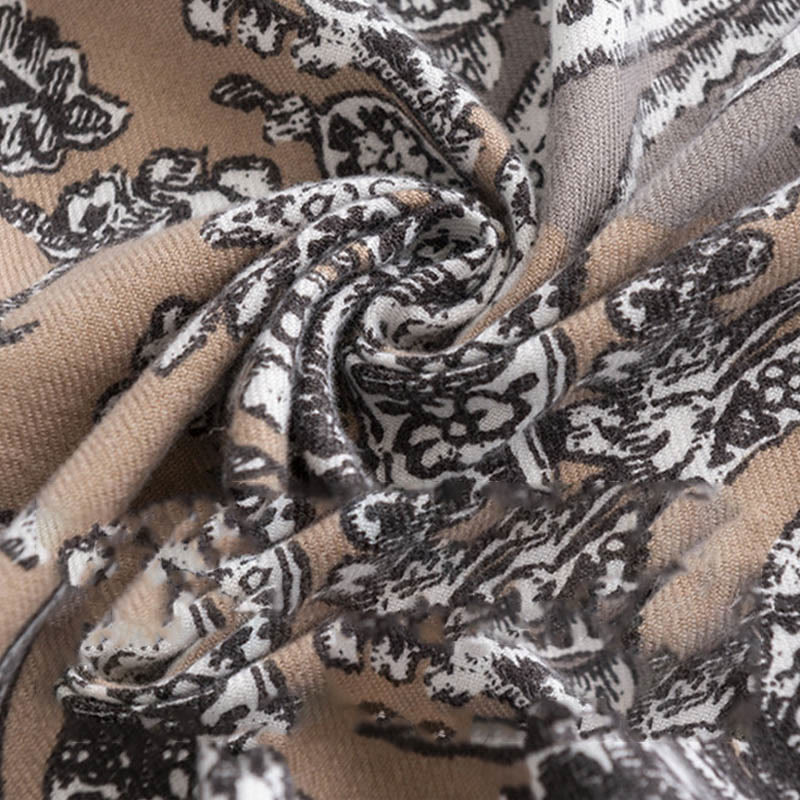 Écharpe enveloppante douce et chaude avec imprimé ethnique tibétain et Buddha Stones pour l'automne et l'hiver - image 4