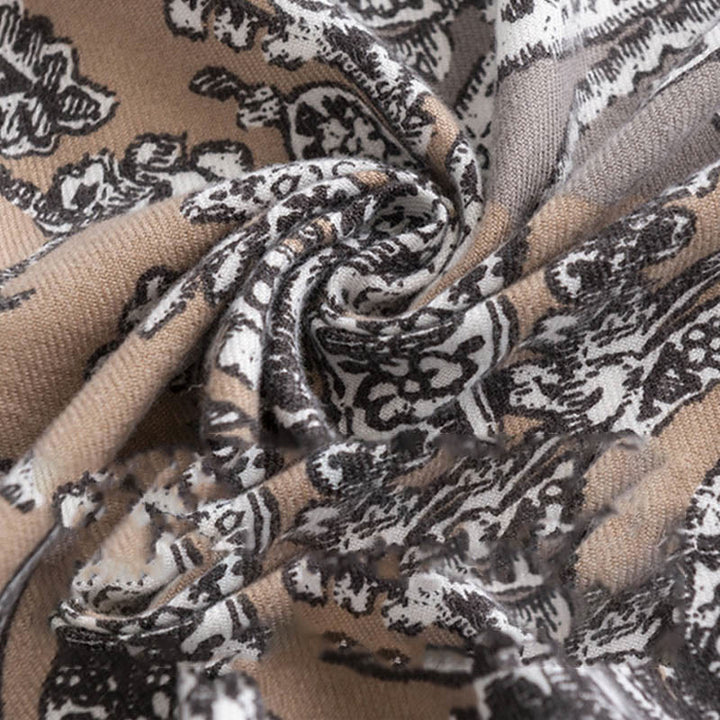 Écharpe enveloppante douce et chaude avec imprimé ethnique tibétain et Buddha Stones pour l'automne et l'hiver - image 4