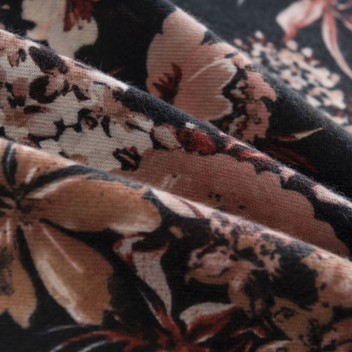 Écharpe enveloppante douce et chaude avec imprimé de fleurs de chrysanthème et de rose tibétaines en Buddha Stones pour l'automne et l'hiver - image 7