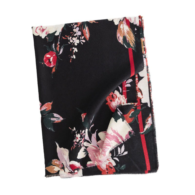 Écharpe enveloppante en forme de fleur de pivoine et de rose tibétaine Buddha Stones , pour l'automne et l'hiver