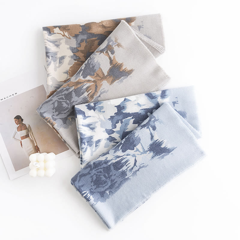 Châle tibétain en Buddha Stones , ethnique, rétro, imprimé rose, automne-hiver, écharpe chaude et confortable - image 1