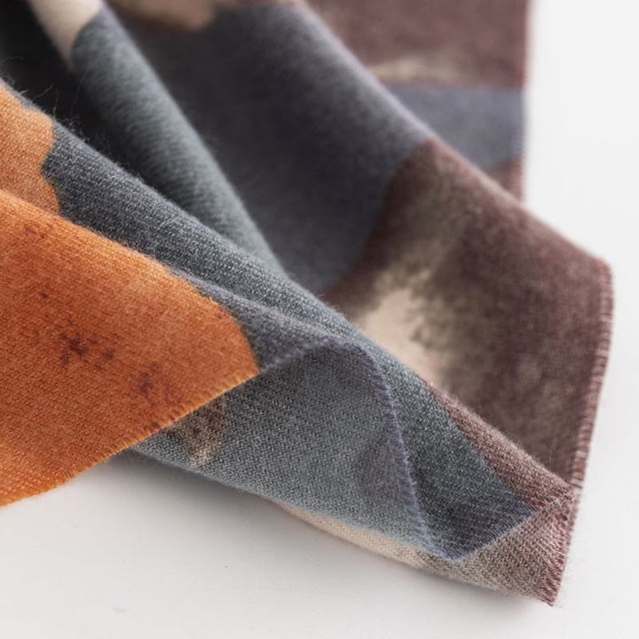 Châle tibétain en Buddha Stones , style artistique, imprimé hibiscus syriaque, écharpe chaude et confortable pour l'automne et l'hiver - image 7