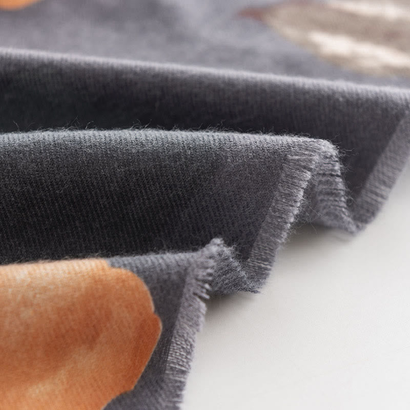 Châle tibétain en Buddha Stones , style artistique, imprimé hibiscus syriaque, écharpe chaude et confortable pour l'automne et l'hiver - image 6