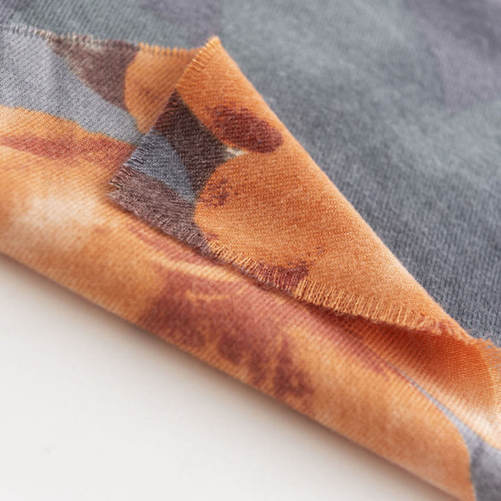 Châle tibétain en Buddha Stones , style artistique, imprimé hibiscus syriaque, écharpe chaude et confortable pour l'automne et l'hiver - image 8