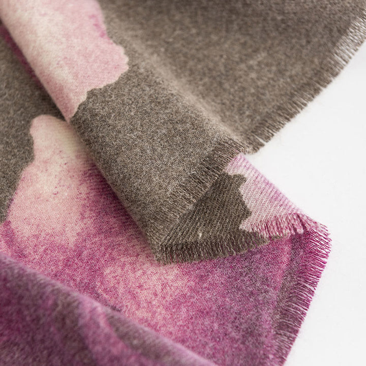 Châle tibétain en Buddha Stones , style artistique, imprimé hibiscus syriaque, écharpe chaude et confortable pour l'automne et l'hiver - image 17