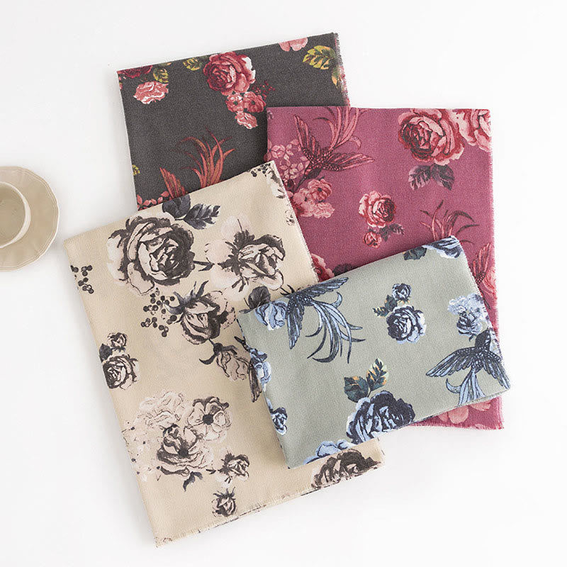 Châle tibétain Buddha Stones Garden Style Rose Flower Print Automne Hiver Doux Chaud Écharpe Wrap - image 1