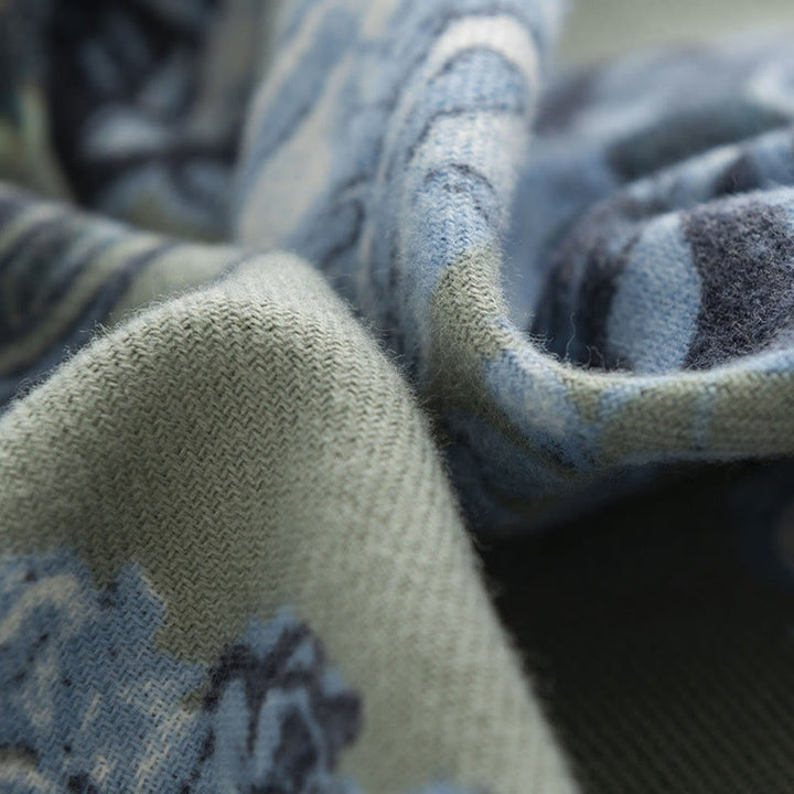 Châle tibétain Buddha Stones Garden Style Rose Flower Print Automne Hiver Doux Chaud Écharpe Wrap - image 4