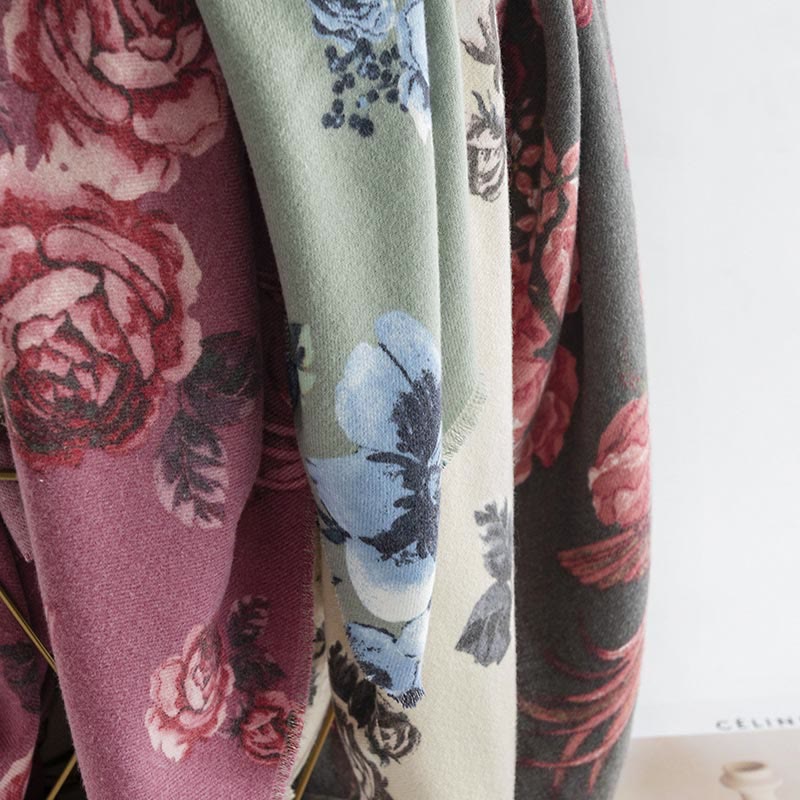 Châle tibétain Buddha Stones Garden Style Rose Flower Print Automne Hiver Doux Chaud Écharpe Wrap - image 14