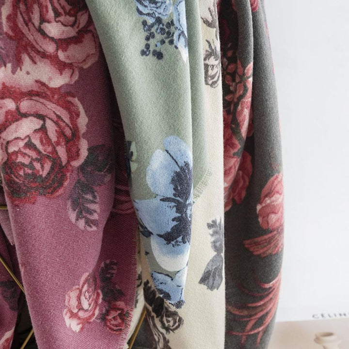 Châle tibétain Buddha Stones Garden Style Rose Flower Print Automne Hiver Doux Chaud Écharpe Wrap - image 14
