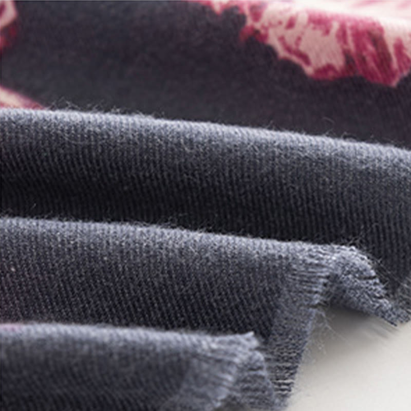 Châle tibétain en Buddha Stones, élégant, imprimé floral, automne hiver, doux et chaud, écharpe - image 12