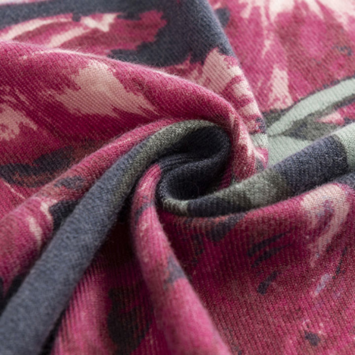 Châle tibétain en Buddha Stones, élégant, imprimé floral, automne hiver, doux et chaud, écharpe - image 8