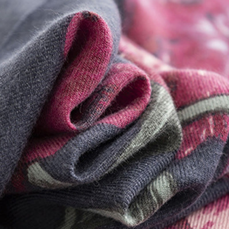 Châle tibétain en Buddha Stones, élégant, imprimé floral, automne hiver, doux et chaud, écharpe - image 7