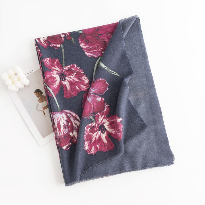 Châle tibétain en Buddha Stones, élégant, imprimé floral, automne hiver, doux et chaud, écharpe