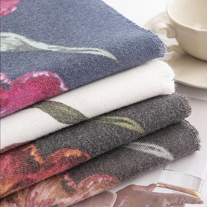 Châle tibétain en Buddha Stones, élégant, imprimé floral, automne hiver, doux et chaud, écharpe - image 15