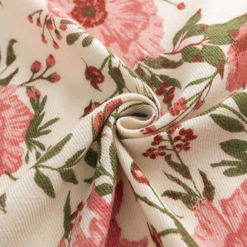 Châle tibétain en Buddha Stones, élégant, doux, imprimé grandes fleurs et feuilles, écharpe douce et chaude pour l'automne et l'hiver - image 4