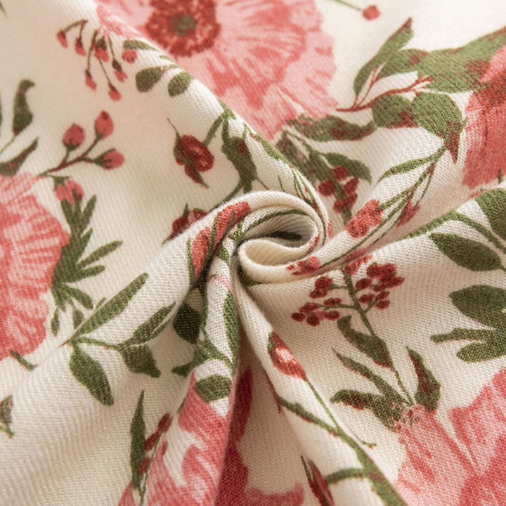 Châle tibétain en Buddha Stones, élégant, doux, imprimé grandes fleurs et feuilles, écharpe douce et chaude pour l'automne et l'hiver - image 4