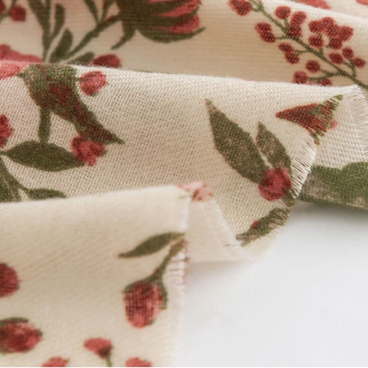 Châle tibétain en Buddha Stones, élégant, doux, imprimé grandes fleurs et feuilles, écharpe douce et chaude pour l'automne et l'hiver - image 7