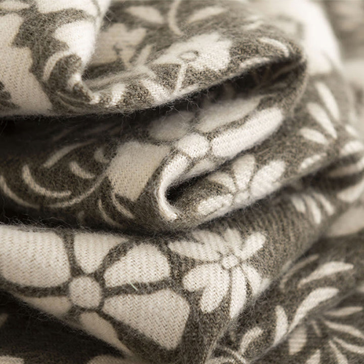 Châle tibétain en Buddha Stones , imprimé marguerite fraîche, écharpe de voyage douce et chaude pour l'automne et l'hiver - image 5