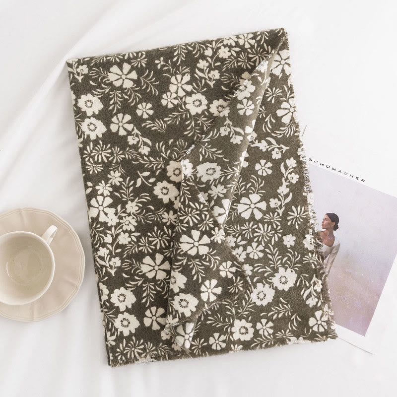 Châle tibétain en Buddha Stones , imprimé marguerite fraîche, écharpe de voyage douce et chaude pour l'automne et l'hiver - image 2