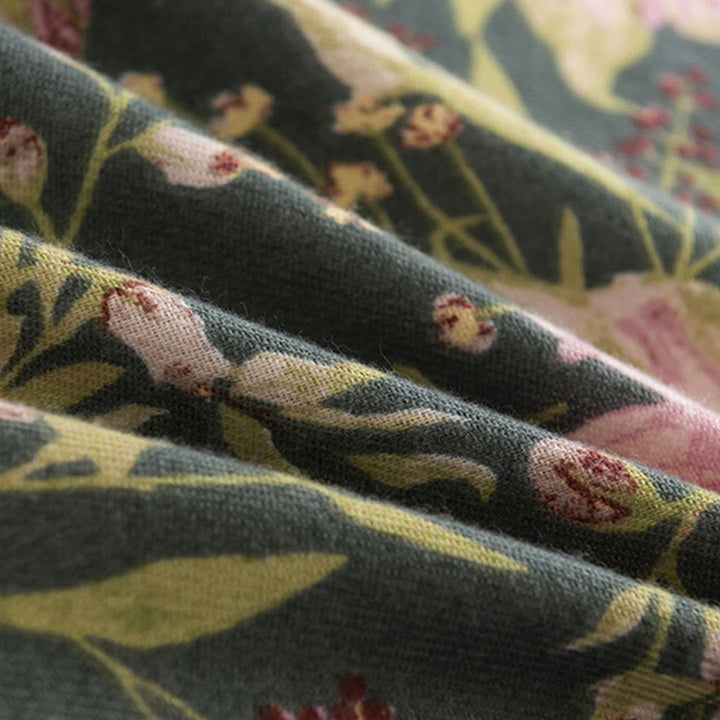 Châle tibétain en Buddha Stones, imprimé fleurs luxuriantes, feuilles luxuriantes, automne hiver, écharpe douce et chaude - image 7
