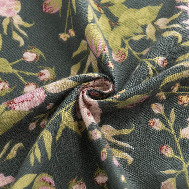 Châle tibétain en Buddha Stones, imprimé fleurs luxuriantes, feuilles luxuriantes, automne hiver, écharpe douce et chaude - image 6