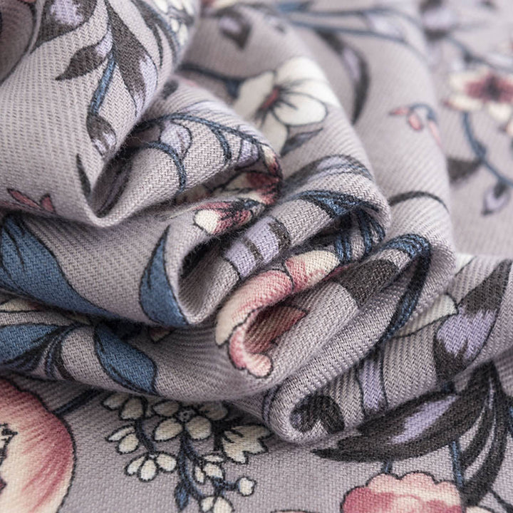 Buddha Stones rétro en fleurs de camélia Japonica imprimé automne hiver doux et chaud écharpe enveloppante - image 3