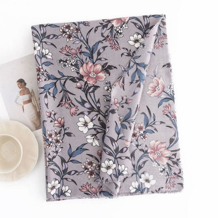 Buddha Stones rétro en fleurs de camélia Japonica imprimé automne hiver doux et chaud écharpe enveloppante - image 2