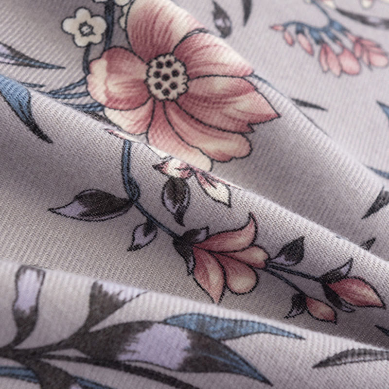 Buddha Stones rétro en fleurs de camélia Japonica imprimé automne hiver doux et chaud écharpe enveloppante - image 6