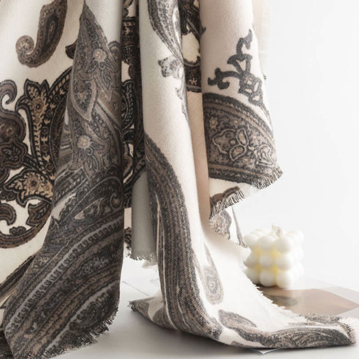 Châle imprimé cachemire tibétain Buddha Stones pour l'automne et l'hiver, écharpe douce et chaude - image 14