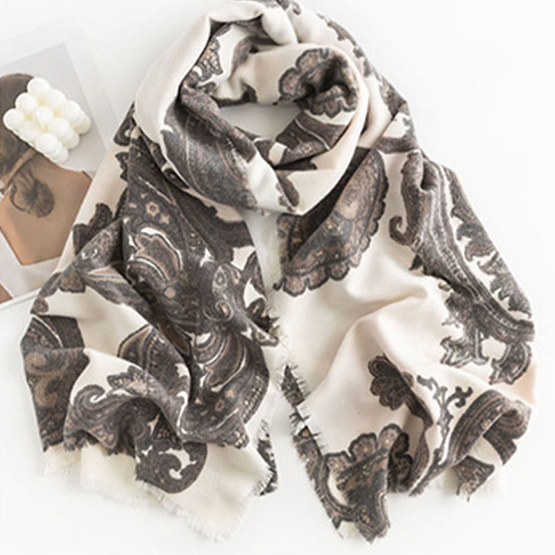 Châle imprimé cachemire tibétain Buddha Stones pour l'automne et l'hiver, écharpe douce et chaude - image 12