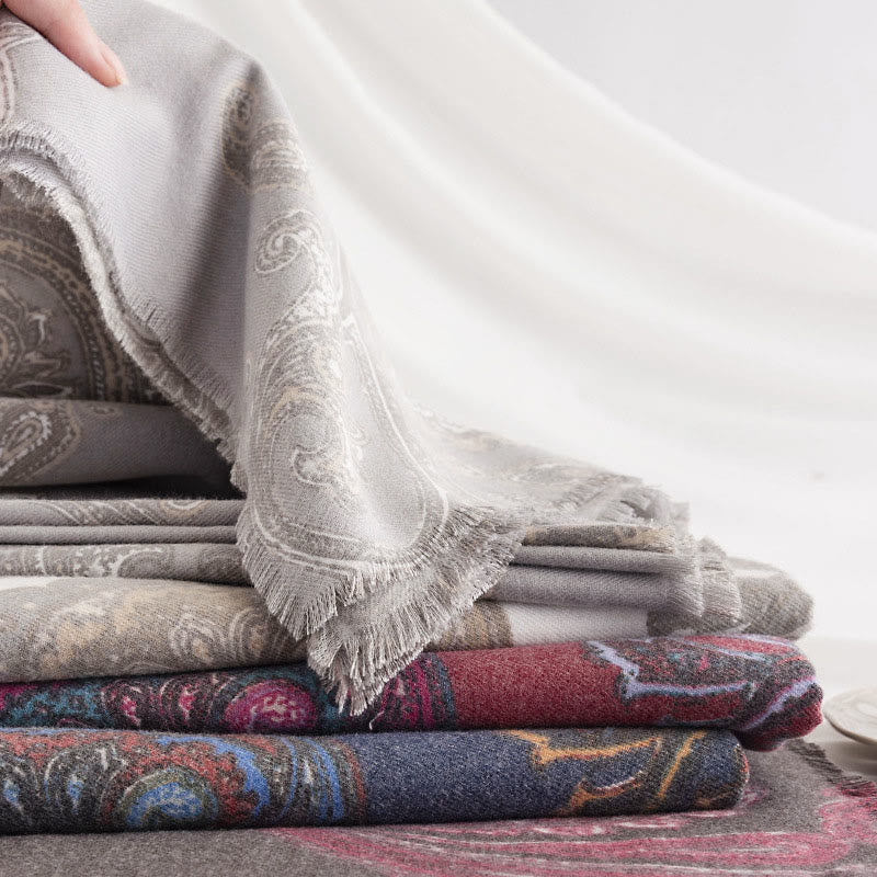 Châle imprimé cachemire tibétain Buddha Stones pour l'automne et l'hiver, écharpe douce et chaude - image 18